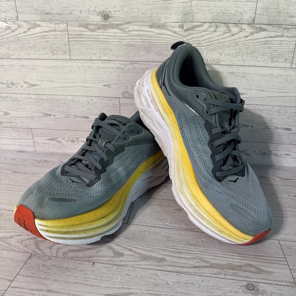 HOKA ONE ONE Bondi 8 Shoes Men 9.5D Goblin Blue Mountain Spring Comfort Sneakers